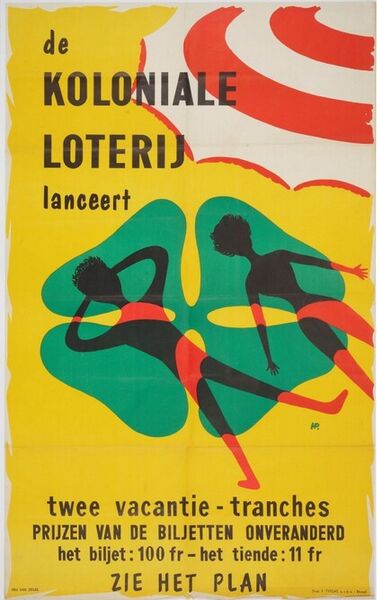 De Koloniale Loterij lanceert twee vacantie-tranches, prijzen van de biljetten onveranderd, het biljet: 100 fr - het tiende: 11 fr, Zie het plan.