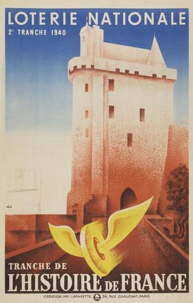 Loterie Nationale. 2e tranche 1940. Tranche de l'Histoire de France