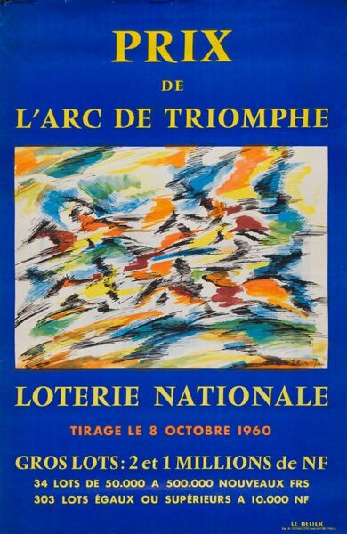 Prix de l'arc de triomphe, Loterie Nationale, tirage le 8 octobre 1960, Gros lots : 2 et 1 millions de NF
