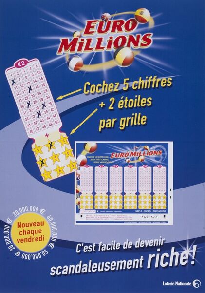 Cochez 5 chiffres + 2 étoiles par grille. C' est facile de devenir scandaleusement riche!