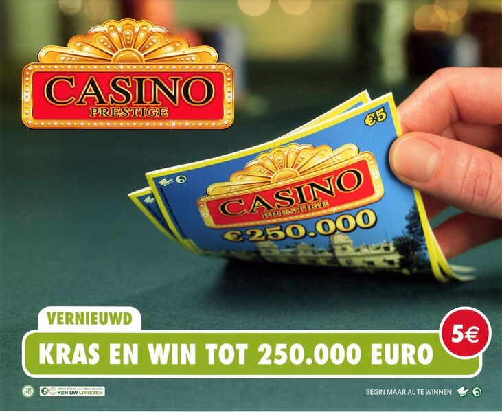 Casino Prestige. Vernieuwd. Kras en win tot 250.000 euro