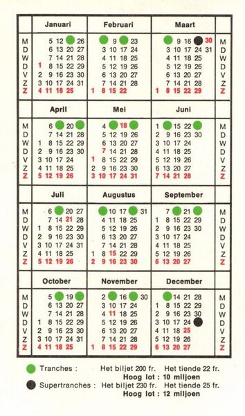 de gelukssleutel. Kalender 1970