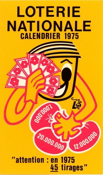 Calendrier 1975 "attention : en 1975, 45 tirages"