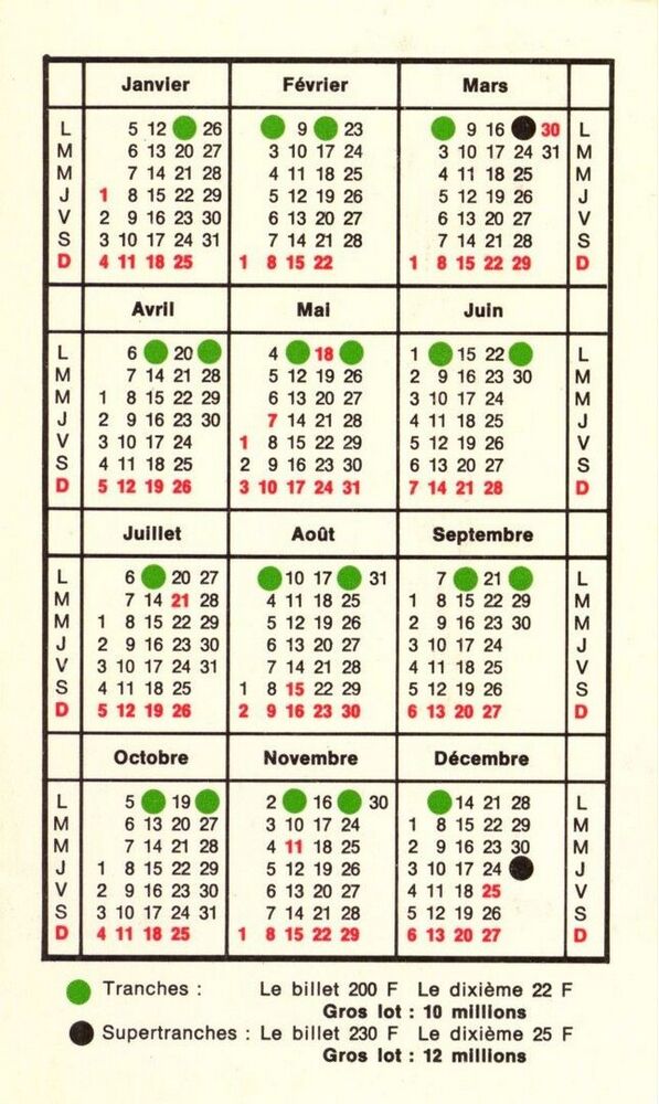 la clé du bonheur ! Calendrier 1970 | Loterijmuseum la clé du bonheur ! Calendrier 1970 | Loterijmuseum